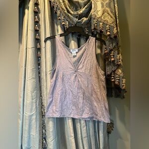 Calvin Klein v neck cotton heather grey and purple metallic tank size medium